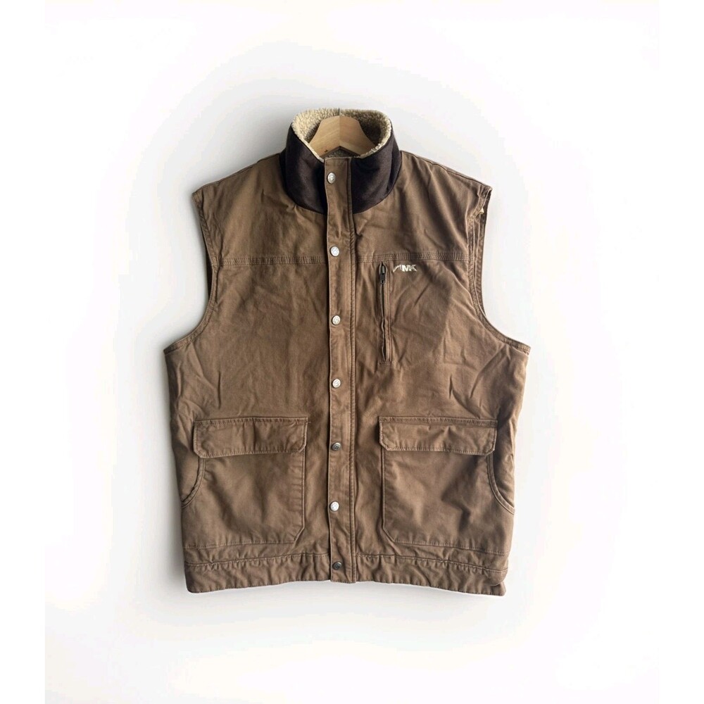Mountain Khakis Canvas Vest Men’s M Tan Sherpa Lined Barn Chore Sullivan Coat